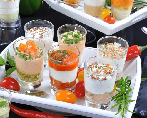 Savory glass verrines